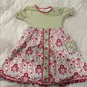 Matilda Jane Green and Pink Patterned dress #matildajane